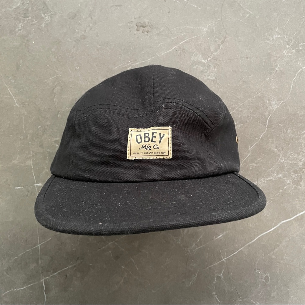 Obey Vintage 5 Panel Hat One Size Black